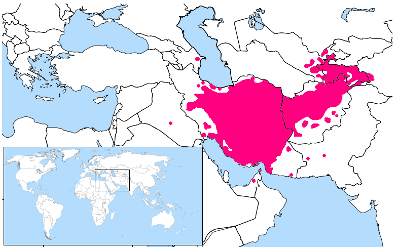 Территория распространения языка Урду